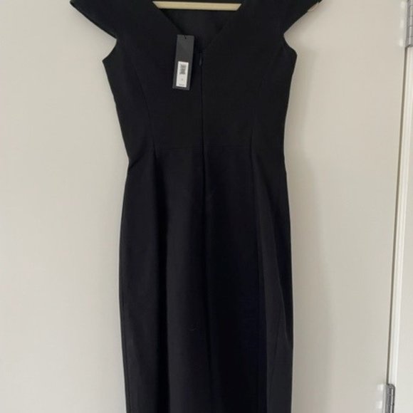 Banana Republic Bi-Stretch V-Back Sheath Dress Black Size 0 - Picture 3 of 4